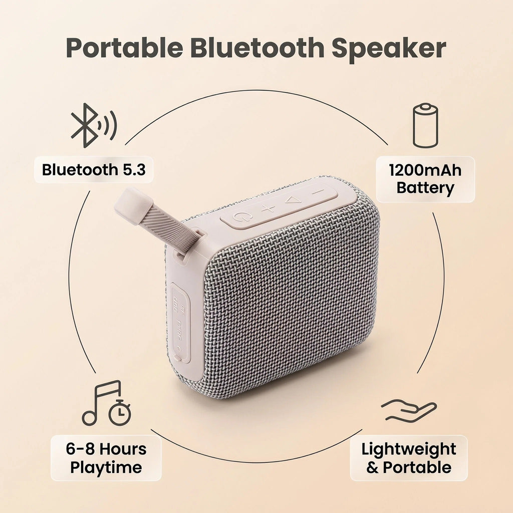 Portable Bluetooth Speaker - 1200mAh Baterya - 3-Way Playback